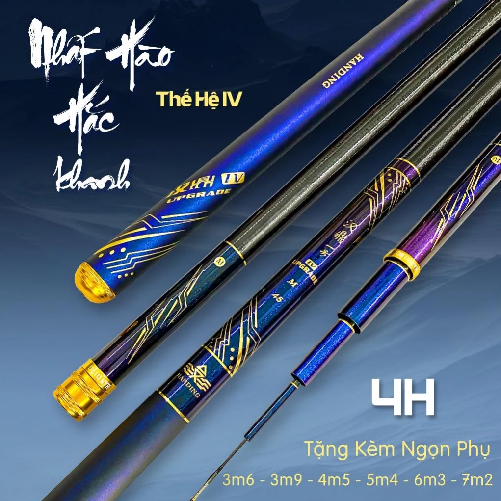 Cần Câu Đài Nhất Hào Khắc Khanh Thế Hệ IV Cần Câu Tay Cacbon Xoắn Cao Cấp