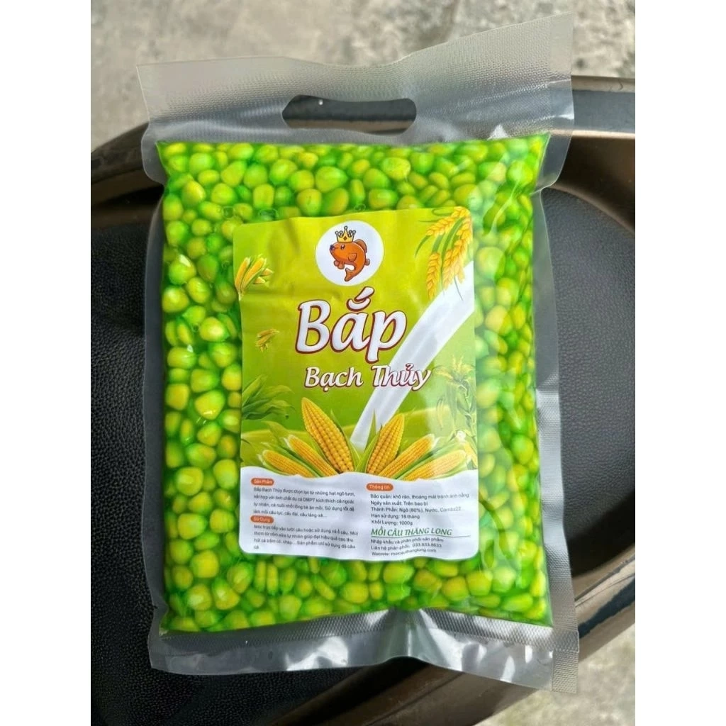 ( GIÁ RẺ ) BẮP BẠCH THỦY móc trực tiếp vào lưỡi câu hoặc xả ổ, thơm mùi cốm sữa giúp đạt hiệu quả cao khi câu.